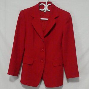 ESSENCE By THEME | small | Red Waffle Knit Textured Blazer | Faux Pockets